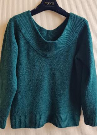 Изумрудный зеленый джемпер свитер h&m3 фото
