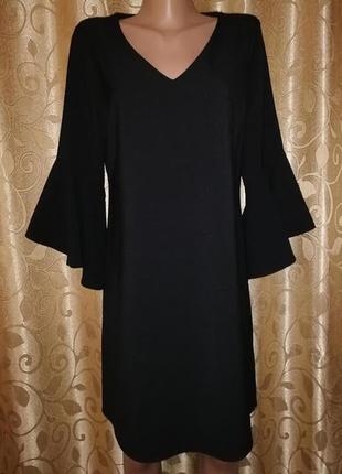💖💖💖красивое короткое женское черное платье рукав клеш, волан george💖💖💖6 фото