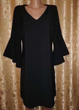 💖💖💖красивое короткое женское черное платье рукав клеш, волан george💖💖💖4 фото