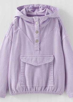 Лілова джинсовка худі анорак zara.