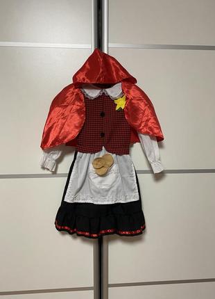 Красная шапочка платье костюм на 5-6 лет1 фото