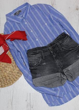 Шорты джинсовые с фабричными потертостями