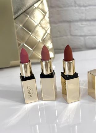 Подарунковий набір з 3х помад kiko milano, holiday première lovely mini lipstick gift set