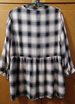 Нова 100% віскоза стильна блуза сорочка в клітинку  р.14 від george2 фото