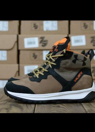 Зимові молодіжні шкіряні черевики/кросівки under armour на хутрі