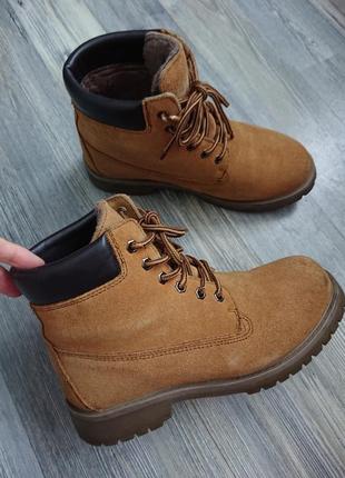 Зимние замшевые ботинки в стиле timberland р.385 фото