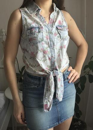 Жилетка рубашка на завязках denim co