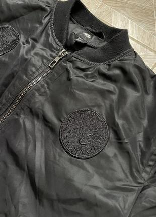Курточка бомбер the rare y2k weekend h&m xo nylon bomber jacket black hype4 фото