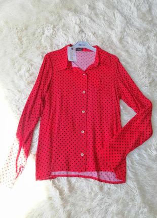 Сорочка блуза в горох і 100% натуральної бавовняної тканини штапель різні кольори та розміри1 фото