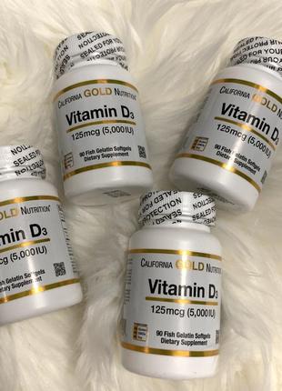 California gold nutrition, витамин д3 5000 мо, 90 шт