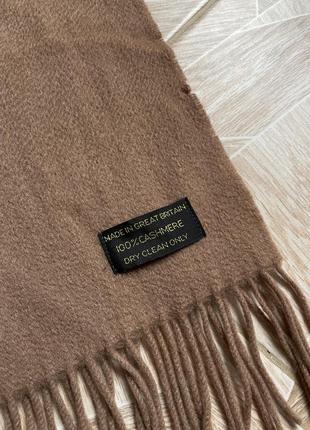 Кашемировый шарф rare vintage cashmere beige scarf made in great britain4 фото
