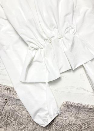 Шикарна біла блуза zara з рюшами6 фото