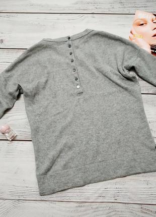 Светр пуловер з кашеміру сірого кольору від pure collection5 фото
