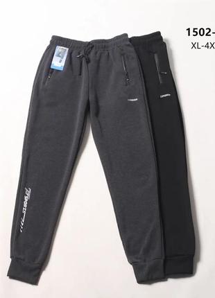 Спортивные брюки мужские на манжете, флис, xl-4xl