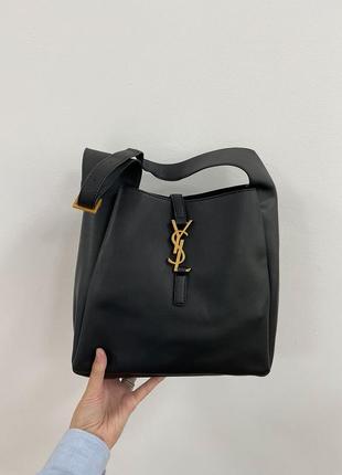 Сумка yves saint laurent small le 5 a 7 supple in grained leather black