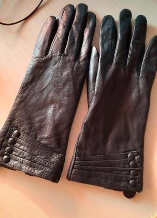 Утепленные кожаные перчатки на узкую ручку