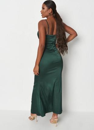 Missguided платье зелёное изумрудное на бретельках новое длинное макси вечернее3 фото