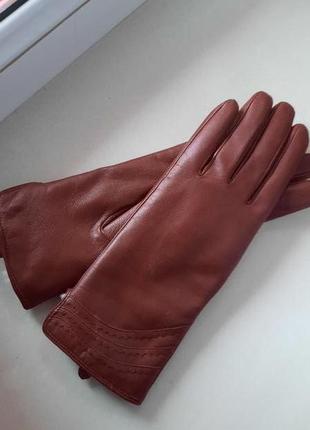 Теплые кожаные перчатки. на узкую ручку7 фото