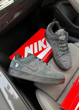 Чоловічі кросівки nike force air force 1 yin yang fleece termo | найк форси | осінь, зима, весна | утеплені | шкіра, текстиль, фліс | взуття