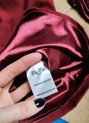 Chi chi london платье бордовое бордо винное бургунди миди с поясом новое по фигуре с рукавом