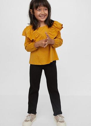 3-4/4-5/5-6/8-9 р h&m нові фірмові лосини легінси штани в рубчик дівчинці з розрізами