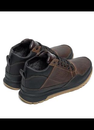 Зимние мужские кожаные кроссовки/ботинки new balance на меху натуральная кожа10 фото
