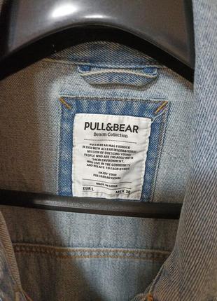 Продовжена джинсовка джинсова куртка pull&amp;bear,p. l3 фото