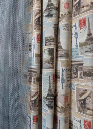 Стильні штори "париж"1 фото