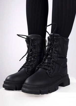 Ботинки женские зимние черные с368