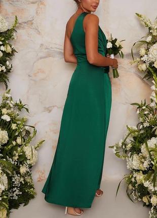 Вечернее платье изумрудно-зеленого цвета chi chi london изумрудное зеленое сатиновое длинное в пол10 фото
