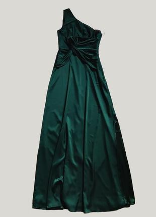 Вечернее платье изумрудно-зеленого цвета chi chi london изумрудное зеленое сатиновое длинное в пол5 фото