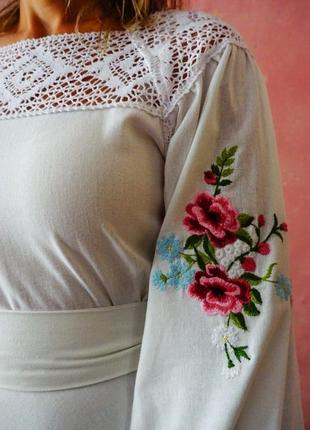 Вышитое платье в этно-стиле. свадебное платье2 фото