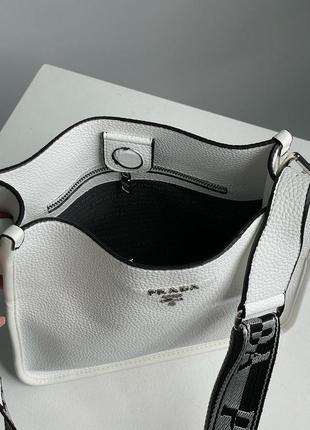 Сумка prada leather hobo bag white 9