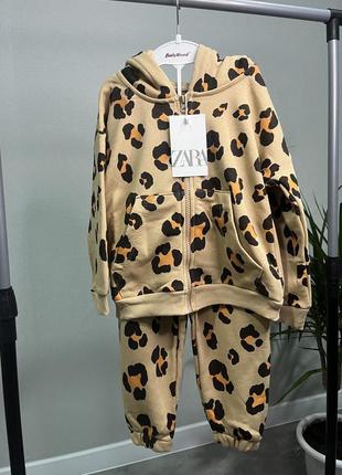 Леопардовый костюм для девочки zara