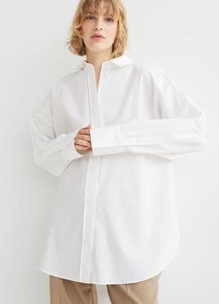Сорочка h&m із 100% бавовни білого кольору.10 фото
