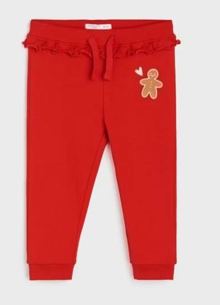 Червоні новорічні штанці джогери3 фото