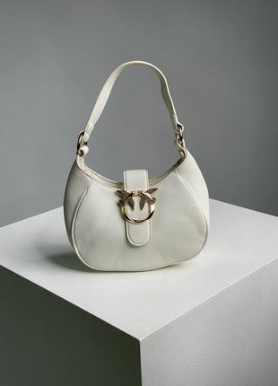 Сумка pinko mini brioche bag hobo white