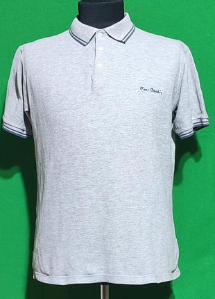 Мужская брендовая серая футболка поло pierre cardin, размер xl