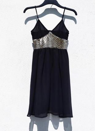 Очень красивое чёрное платье zebra италия с золотым декором3 фото