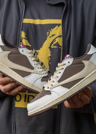 Демисезон кроссовки nike air jordan retro 1 low x blue scott og "reverse Grijs"