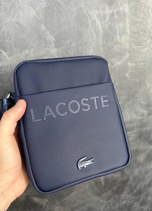 Сумка lacoste синя барсетка сумка на плече чоловіча