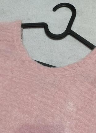Женская пушистая кофточка с открытой красивой спинкой new look размер m, цвет пылевая роза2 фото