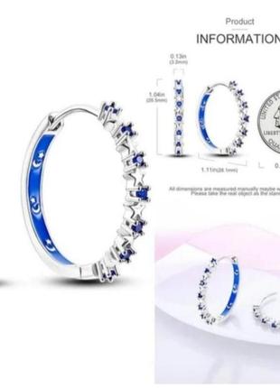 Сережки кільця срібло silver_pandora original3 фото