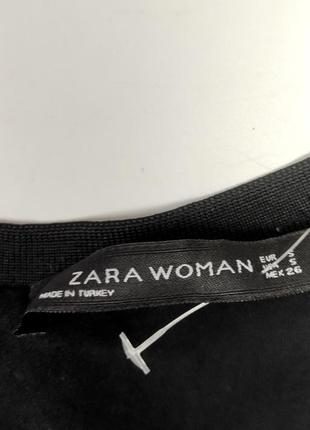 Блуза женская черная свободного кроя с широкими рукавами от бренда zara s4 фото