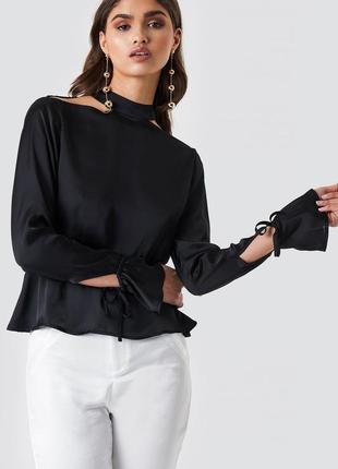 Привлекательная роскошная черная вечерняя блуза топ с открытой спиной na-kd4 фото