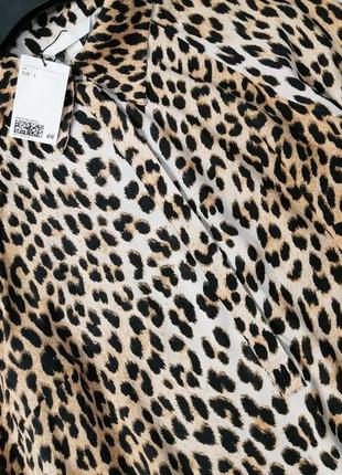 Длинное вискозное платье в леопардовый принт h&m6 фото