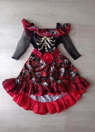 Шикарное платье скелита монстер хай tu девочке 3-4 года 98-104 см для костюмированных мероприятий.