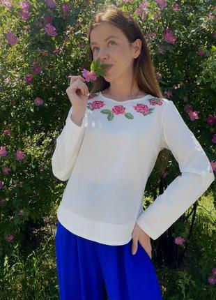 Ніжна молочна вишиванка вишиваночка сорочка вишита блуза5 фото