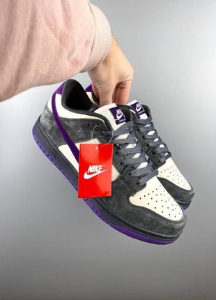 Мужские кроссовки nike sb dunk low pro grey purple5 фото