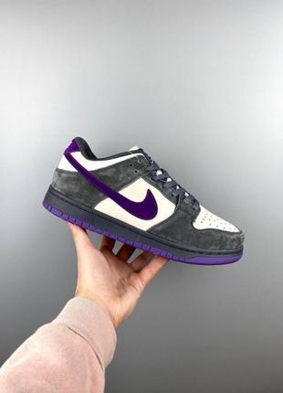 Мужские кроссовки nike sb dunk low pro grey purple4 фото